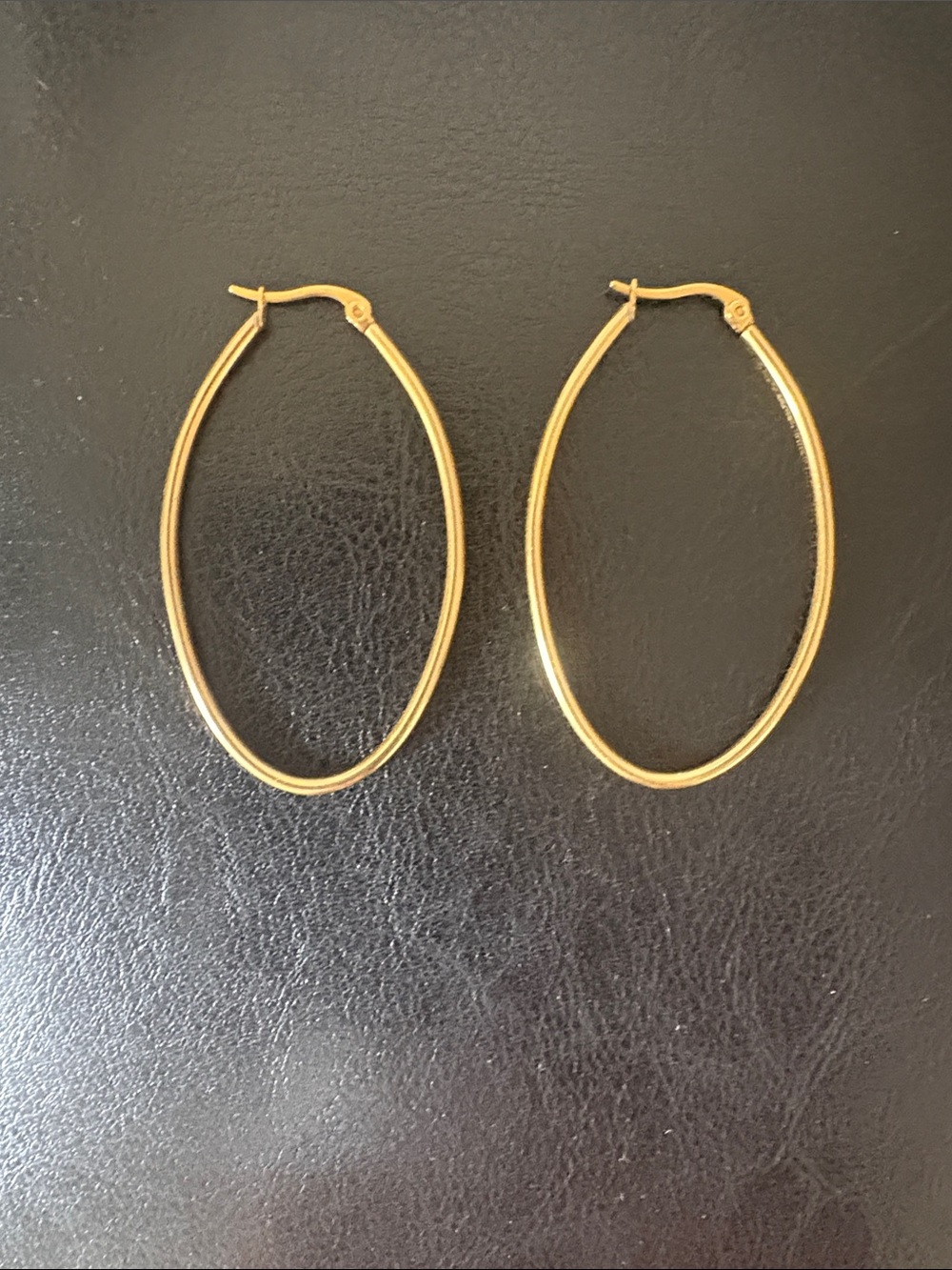 Gold Oval Hoop Earrings
